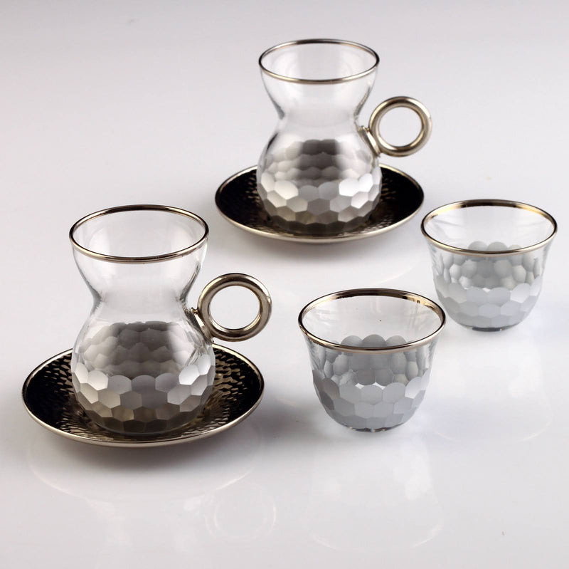 18 Pcs Tea Set with Handle- Silver